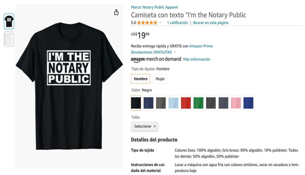 Camisa I AM THE NOTARY PUBLIC