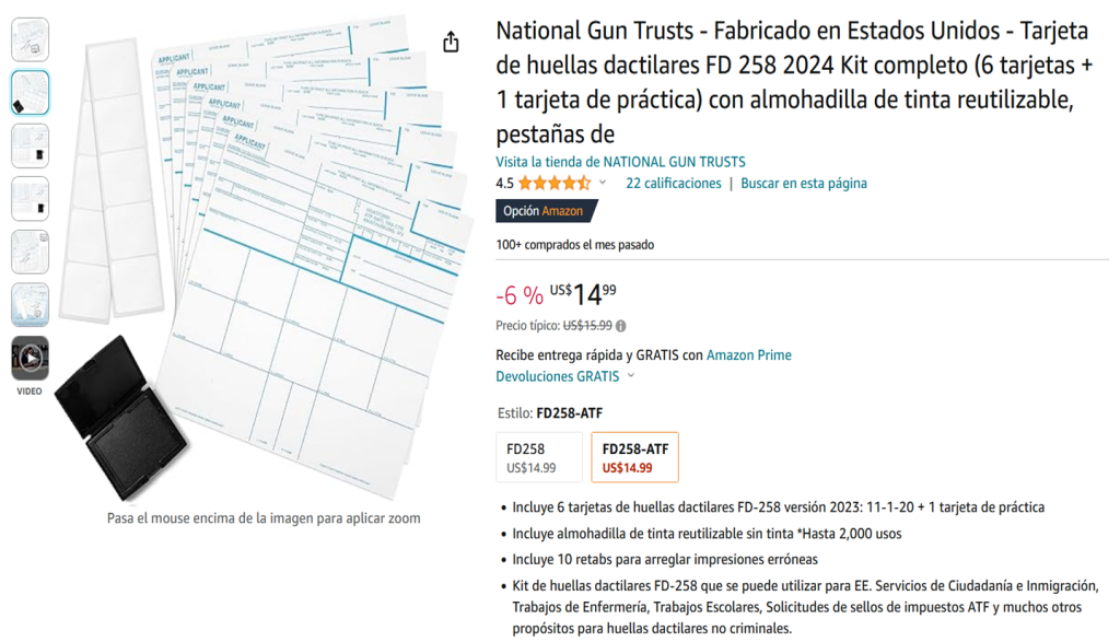 Tarjetas para Huellas