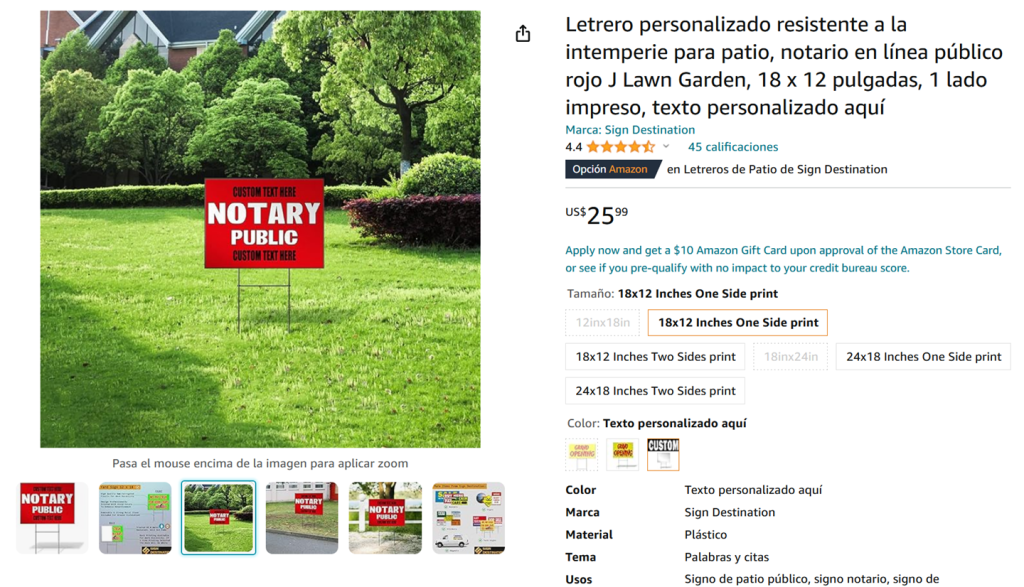 Letrero para Jardín