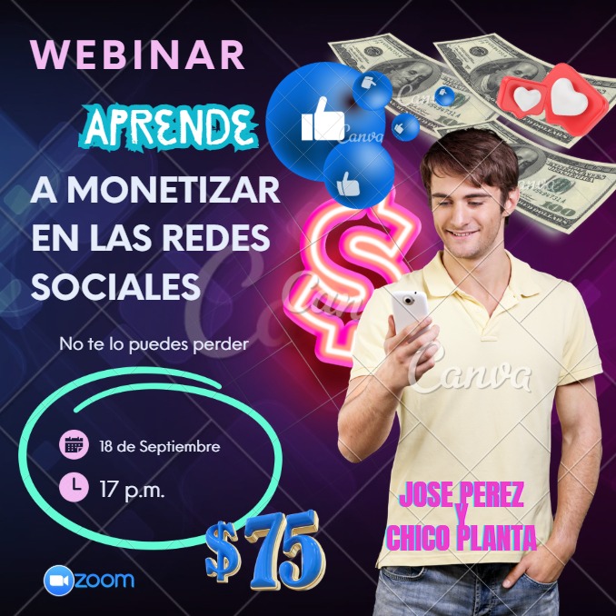 Webinar Aprende a Monetizar en las Redes Sociales
